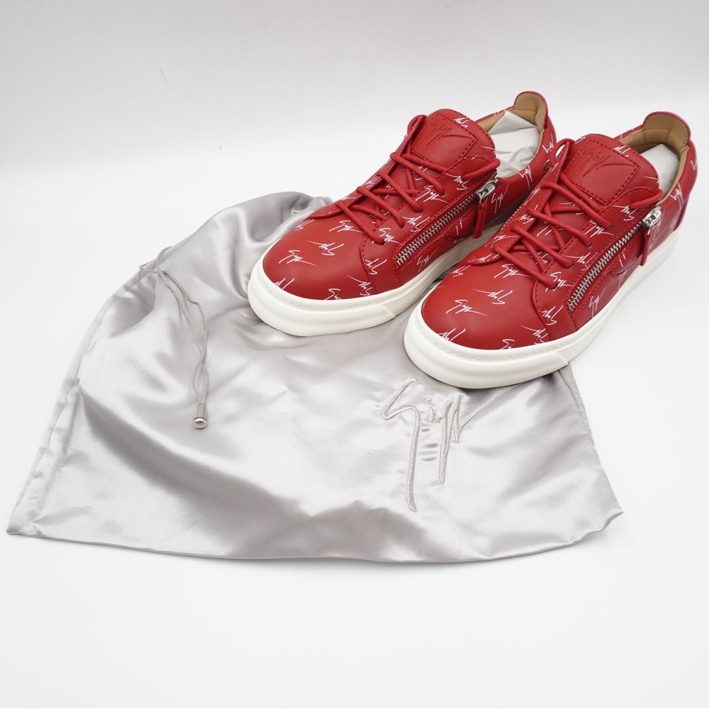 Giuseppe Zanotti Frankie Signature Sneakers In Red - EU Men's Size 42.5